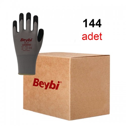 Beybi PL17 Camcı Legend Polyester Örme Lateks Eldiven 144 Çift